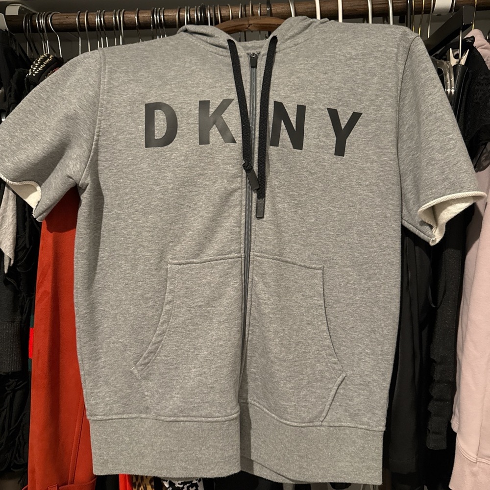 DKNY Heather Gray Zip-Up Hoodie
